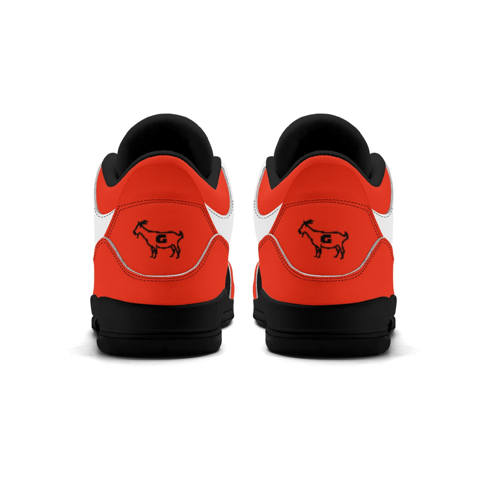 G Classics Orange/White Hi Top G5 Retro Leather Basketball Sneakers
