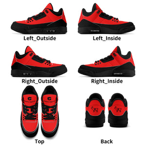 G Classics Red Hi Top G5 Retro Leather Basketball Sneakers