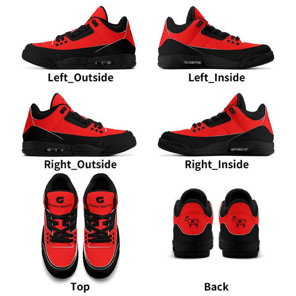 G Classics Red Hi Top G5 Retro Leather Basketball Sneakers