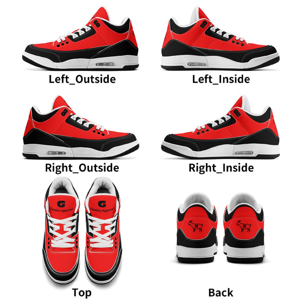 G Classics Red Hi Top G5 Retro Leather Basketball Sneakers