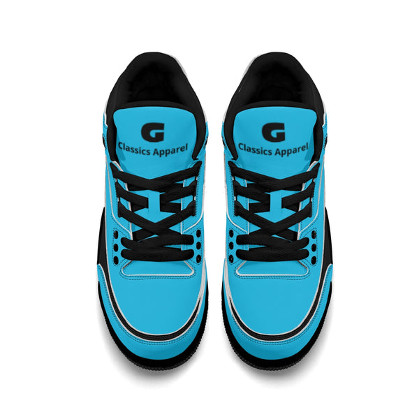 G Classics Ocean Blue Hi Top G5 Retro Leather Basketball Sneakers