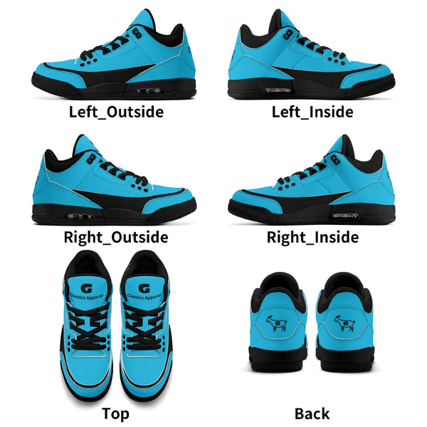 G Classics Ocean Blue Hi Top G5 Retro Leather Basketball Sneakers