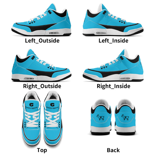 G Classics Ocean Blue Hi Top G5 Retro Leather Basketball Sneakers