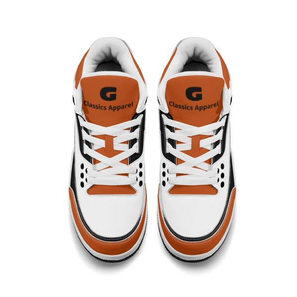 G Classics Burnt Orange G5 Hi Top Retro Leather Basketball Sneakers