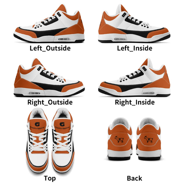 G Classics Burnt Orange G5 Hi Top Retro Leather Basketball Sneakers