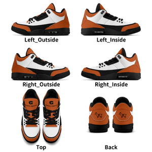 G Classics Burnt Orange G5 Hi Top Retro Leather Basketball Sneakers