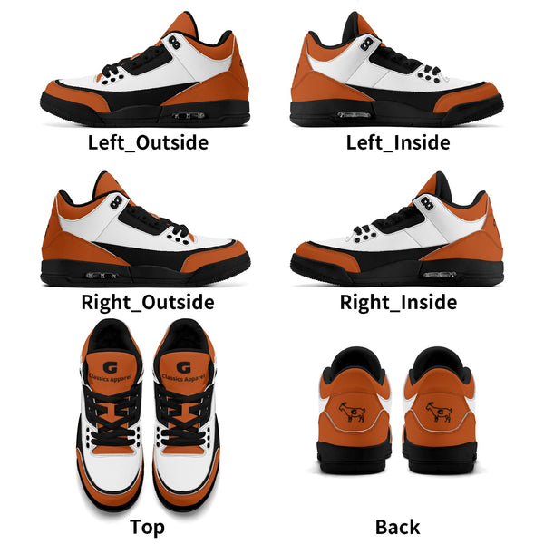 G Classics Burnt Orange G5 Hi Top Retro Leather Basketball Sneakers