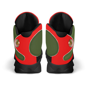 G Classics HBCU Red/Black/Green Leather G8 Basketball Shoes