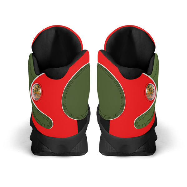 G Classics HBCU Red/Black/Green Leather G8 Basketball Shoes