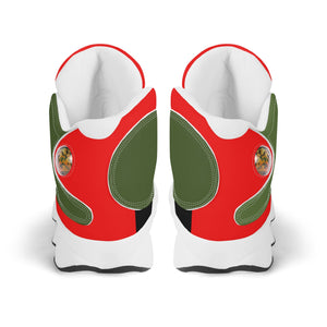 G Classics HBCU Red/Black/Green Leather G8 Basketball Shoes
