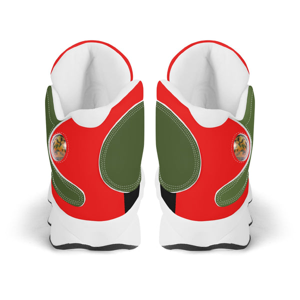 G Classics HBCU Red/Black/Green Leather G8 Basketball Shoes