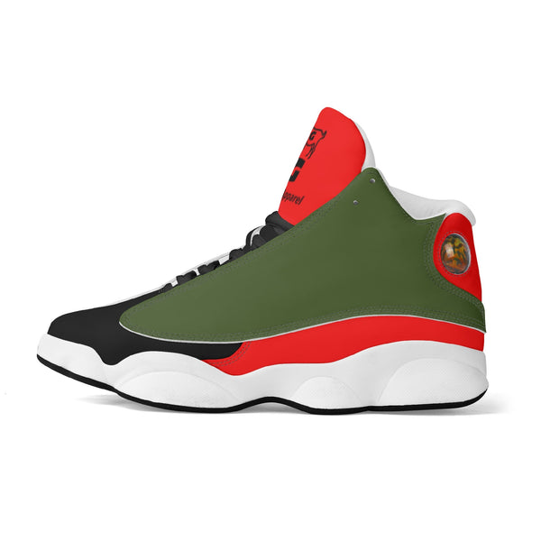 G Classics HBCU Red/Black/Green Leather G8 Basketball Shoes