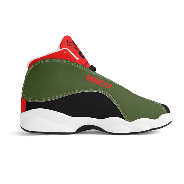 G Classics HBCU Red/Black/Green Leather G8 Basketball Shoes