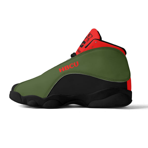 G Classics HBCU Red/Black/Green Leather G8 Basketball Shoes