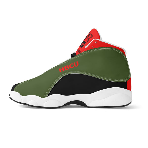 G Classics HBCU Red/Black/Green Leather G8 Basketball Shoes