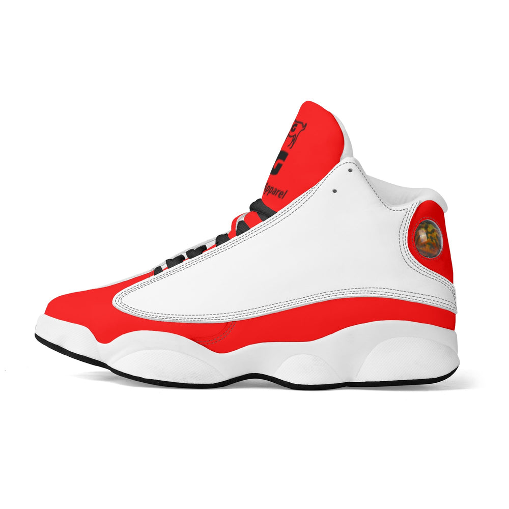 G Classics Red/White Retro Leather G8 Basketball Shoes
