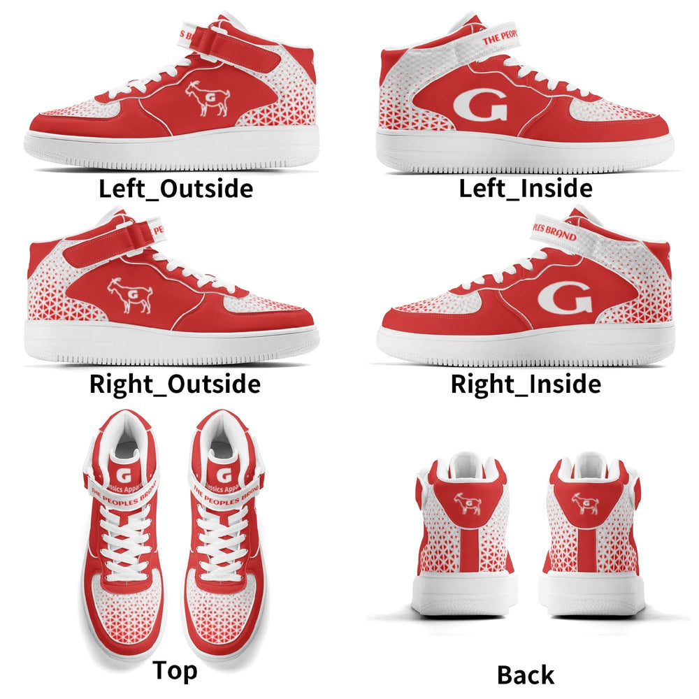 G Classics Red/White High Top G2 Leather Basketball Sneakers