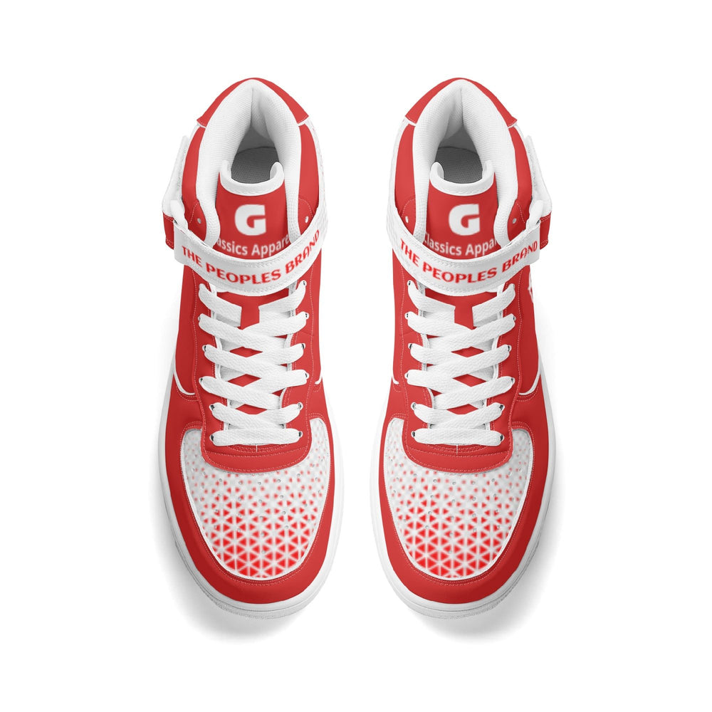 G Classics Red/White High Top G2 Leather Basketball Sneakers