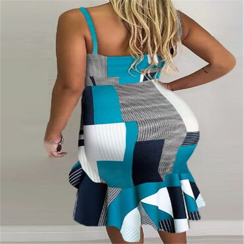 Collage halter skirt dresses