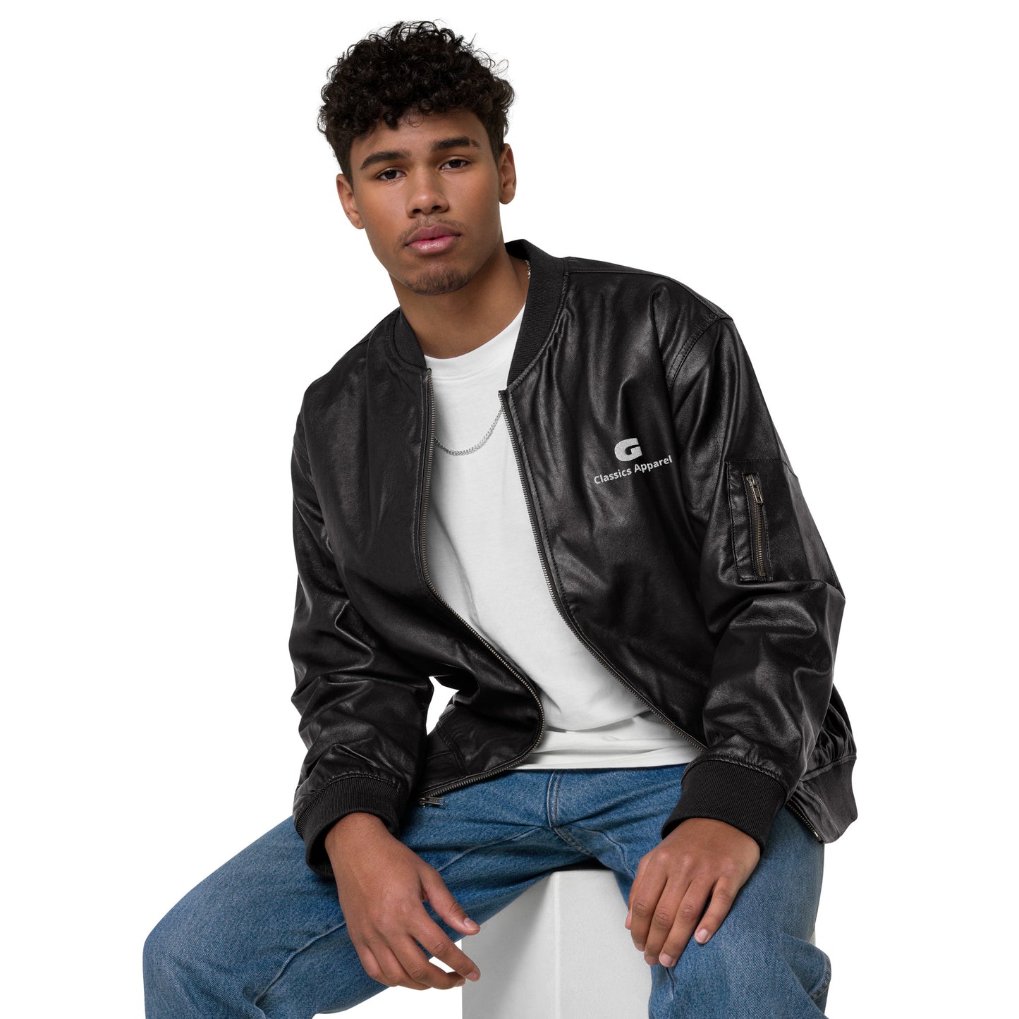 G Classics Leather Bomber Jacket