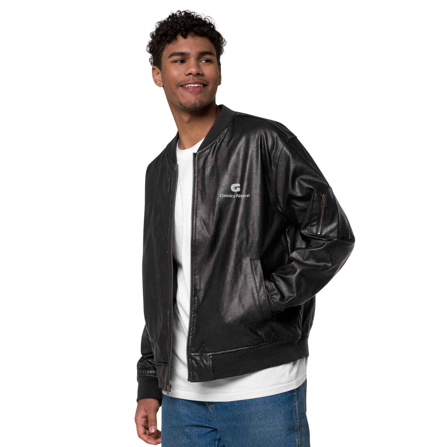 G Classics Leather Bomber Jacket