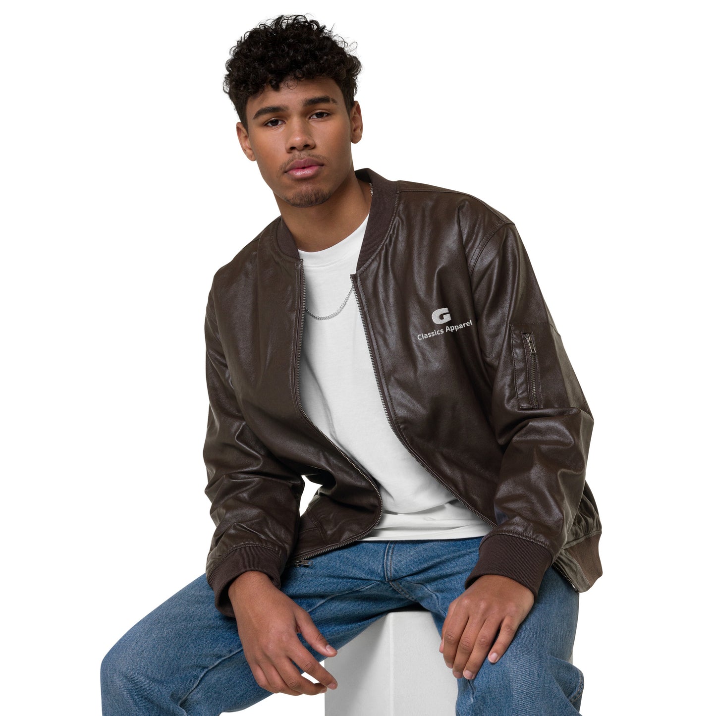 G Classics Leather Bomber Jacket