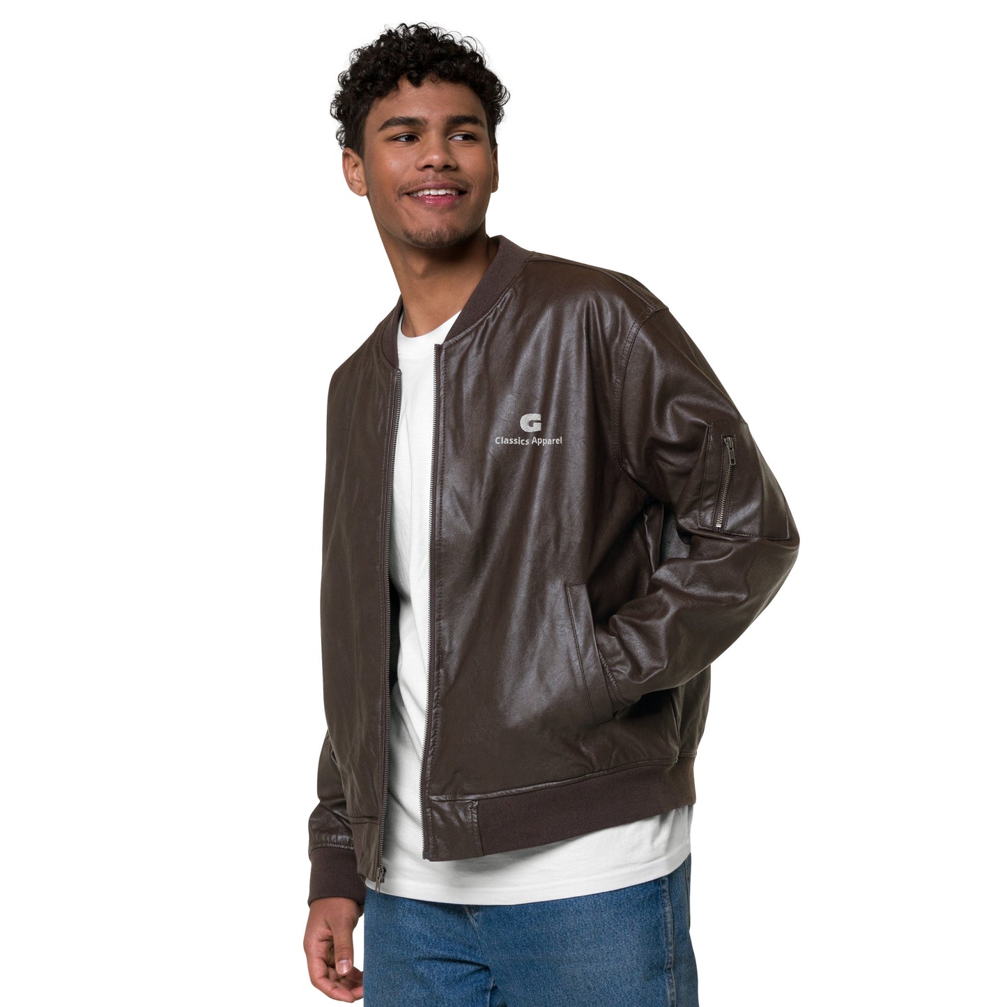 G Classics Leather Bomber Jacket