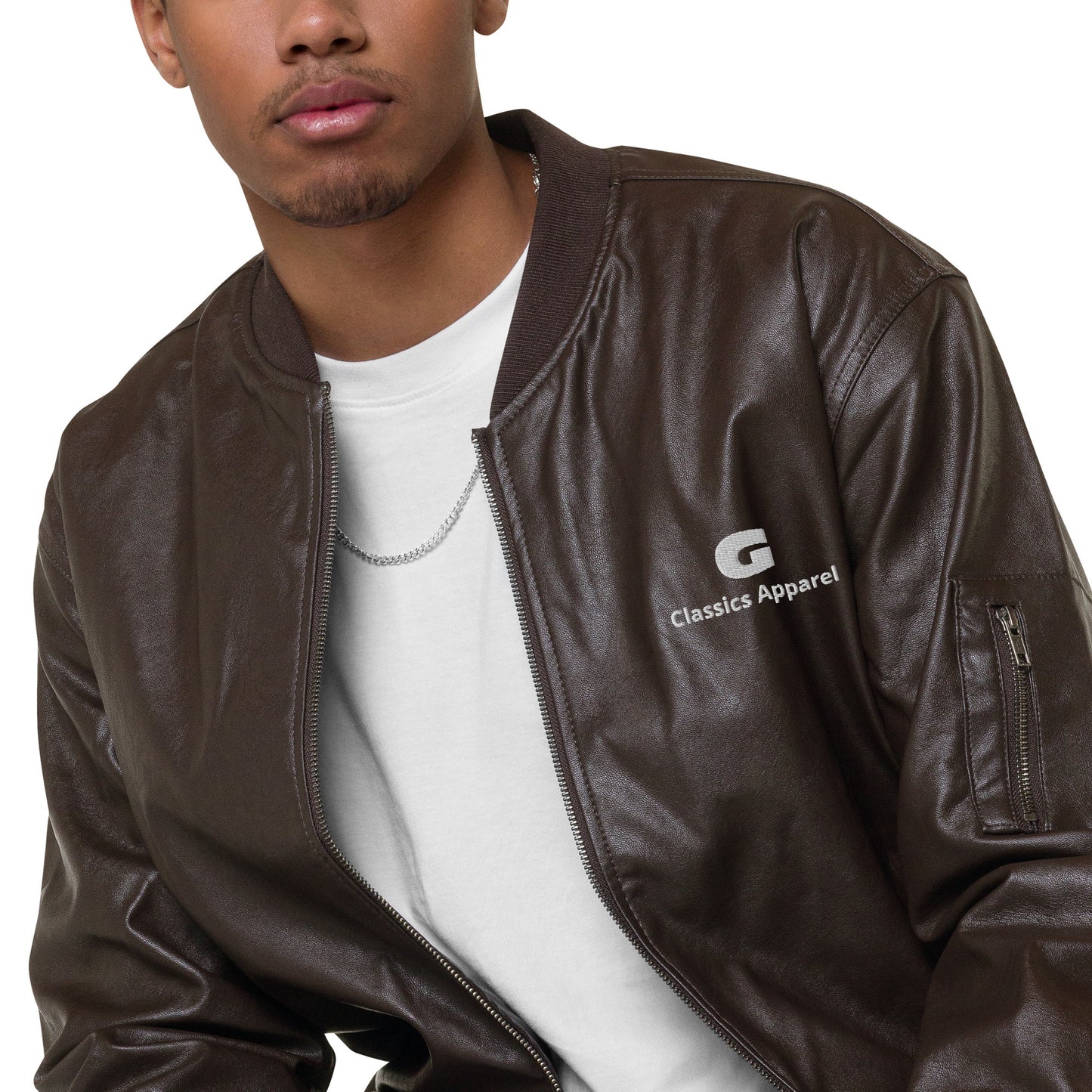 G Classics Leather Bomber Jacket