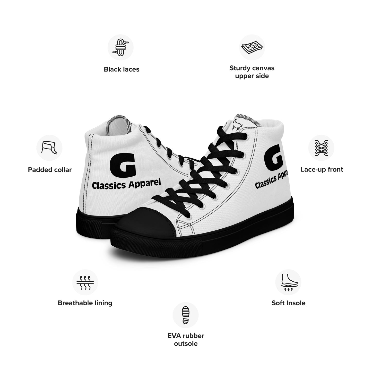 G Classics Men’s Blk High top canvas shoes